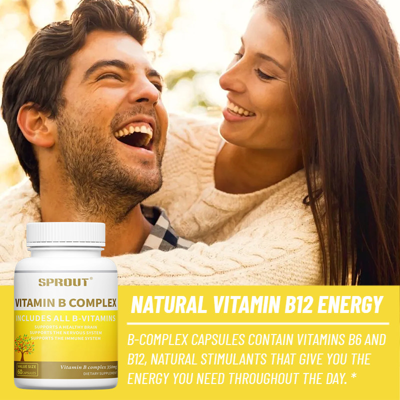 Vitamin B Complex 350mg, 60 Capsules All B-Vitamins – High Potency