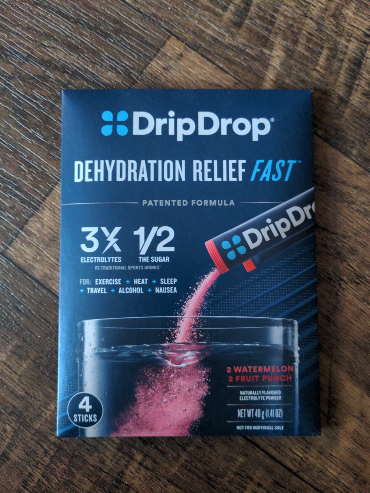 💦Drip Drop Dehydration Relief Fast VARIETY Powder 4 Sticks 💦 Electrolyte