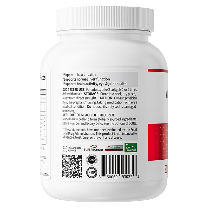 Vinsic Antarctic Krill Oil Astaxanthin EPA DHA Omega-3 Capsules New Zealand
