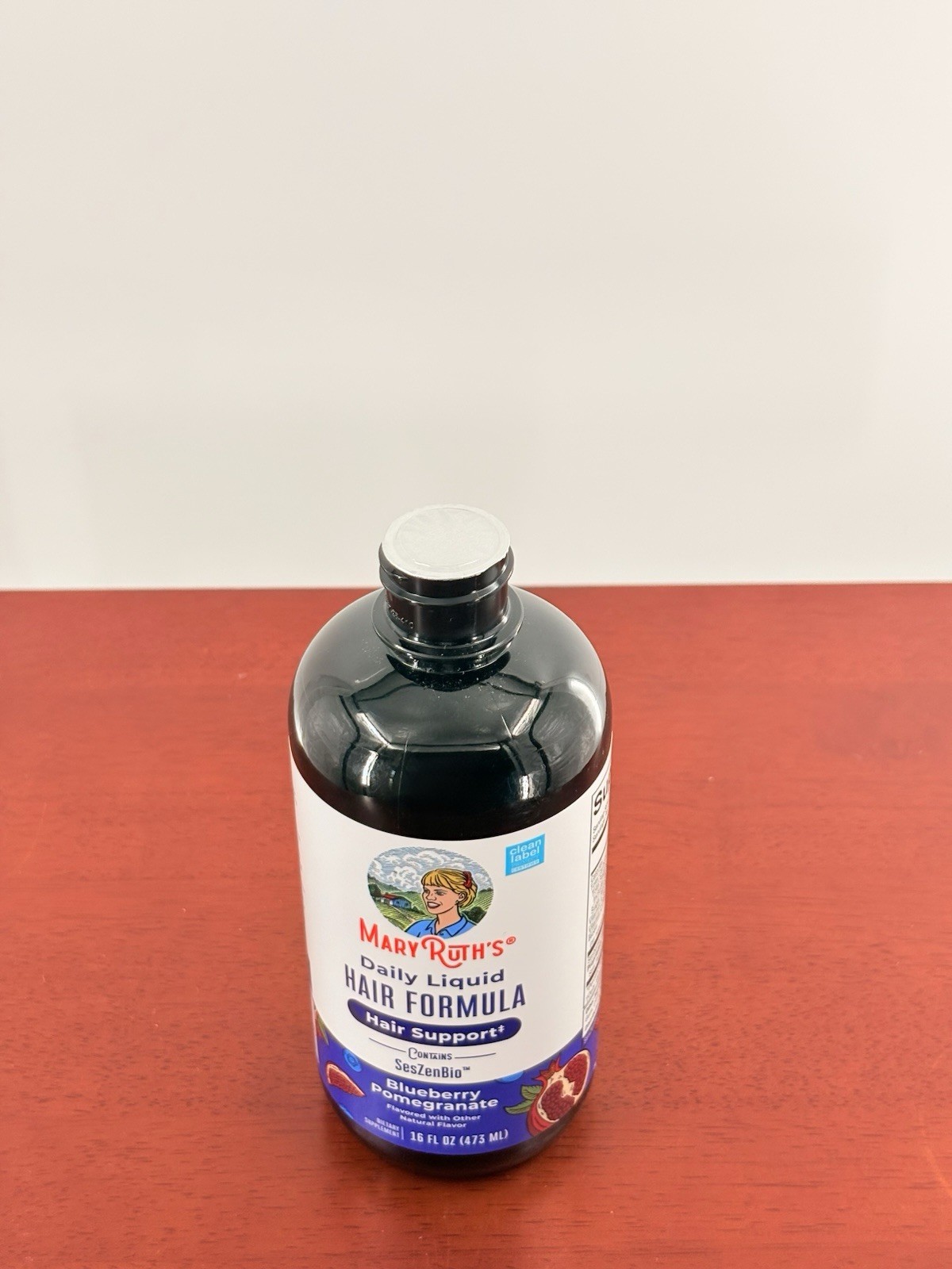 MaryRuth’s Daily Liquid Hair Formula Vegan Gluten-Free Blueberry Pom 16 fl oz