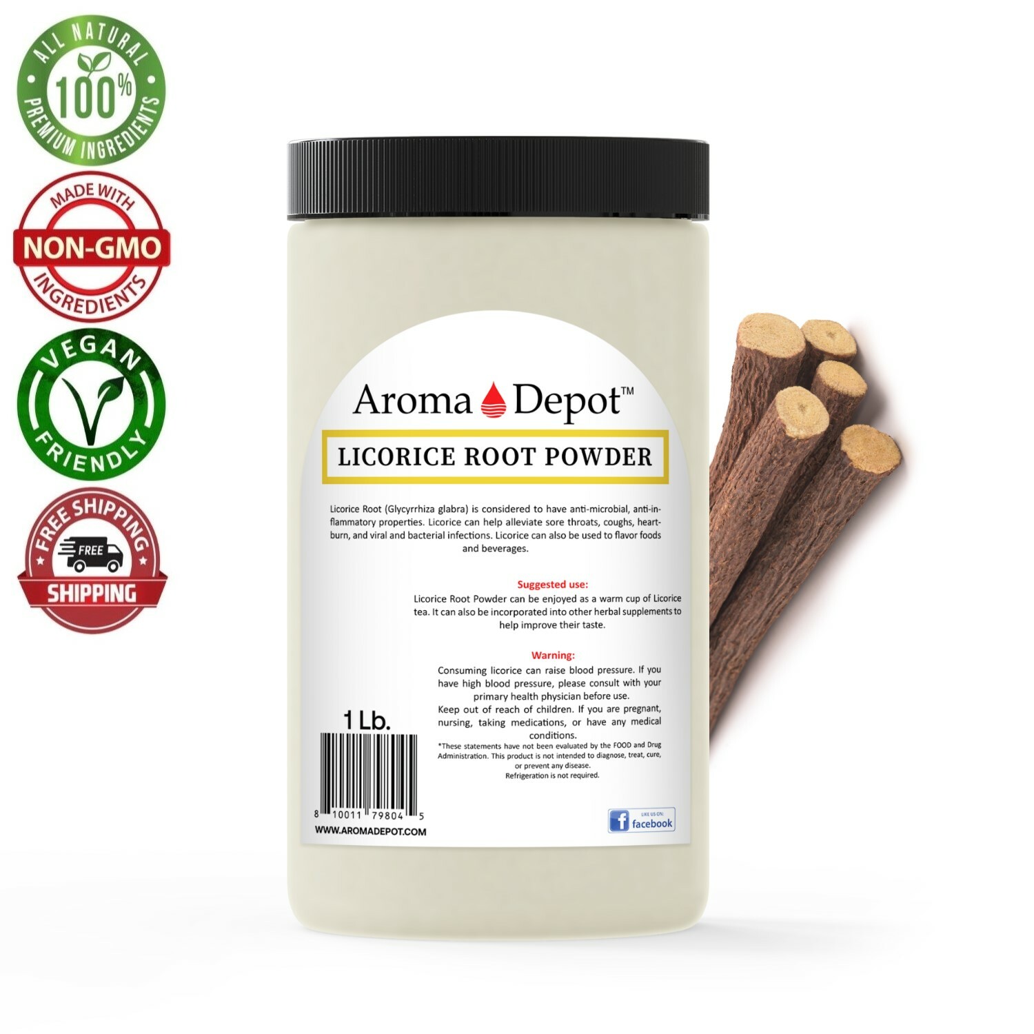 Licorice Root Powder (Liquorice) Mulethi Glycyrrhiza glabra 100% Natural Raw