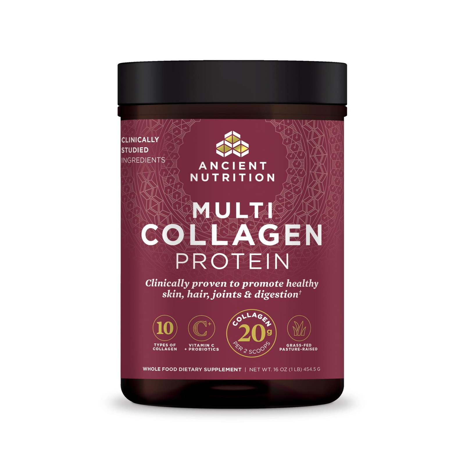 10/28 Ancient Nutrition Collagen Powder Protein with Probiotics, Unflavored Mult