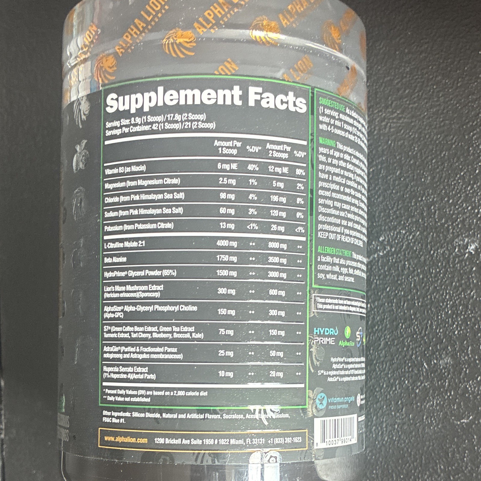 Alpha Lion SuperHuman Pump Stim-Free Pre-Workout Blueberry Mojito 03/28