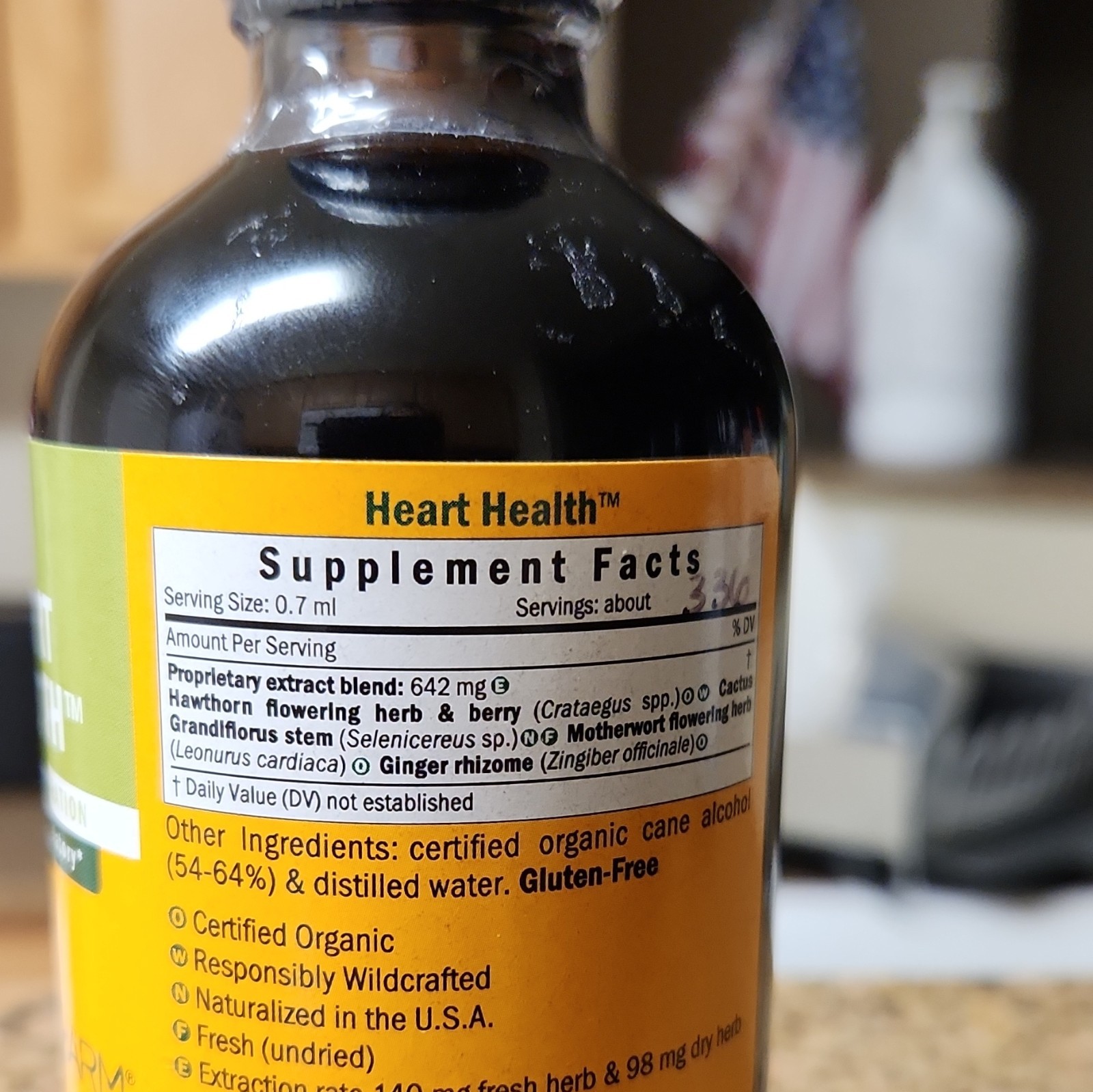 Herb Pharm Heart Health System Herbal Supplement Gluten Free Organic 7 fl oz