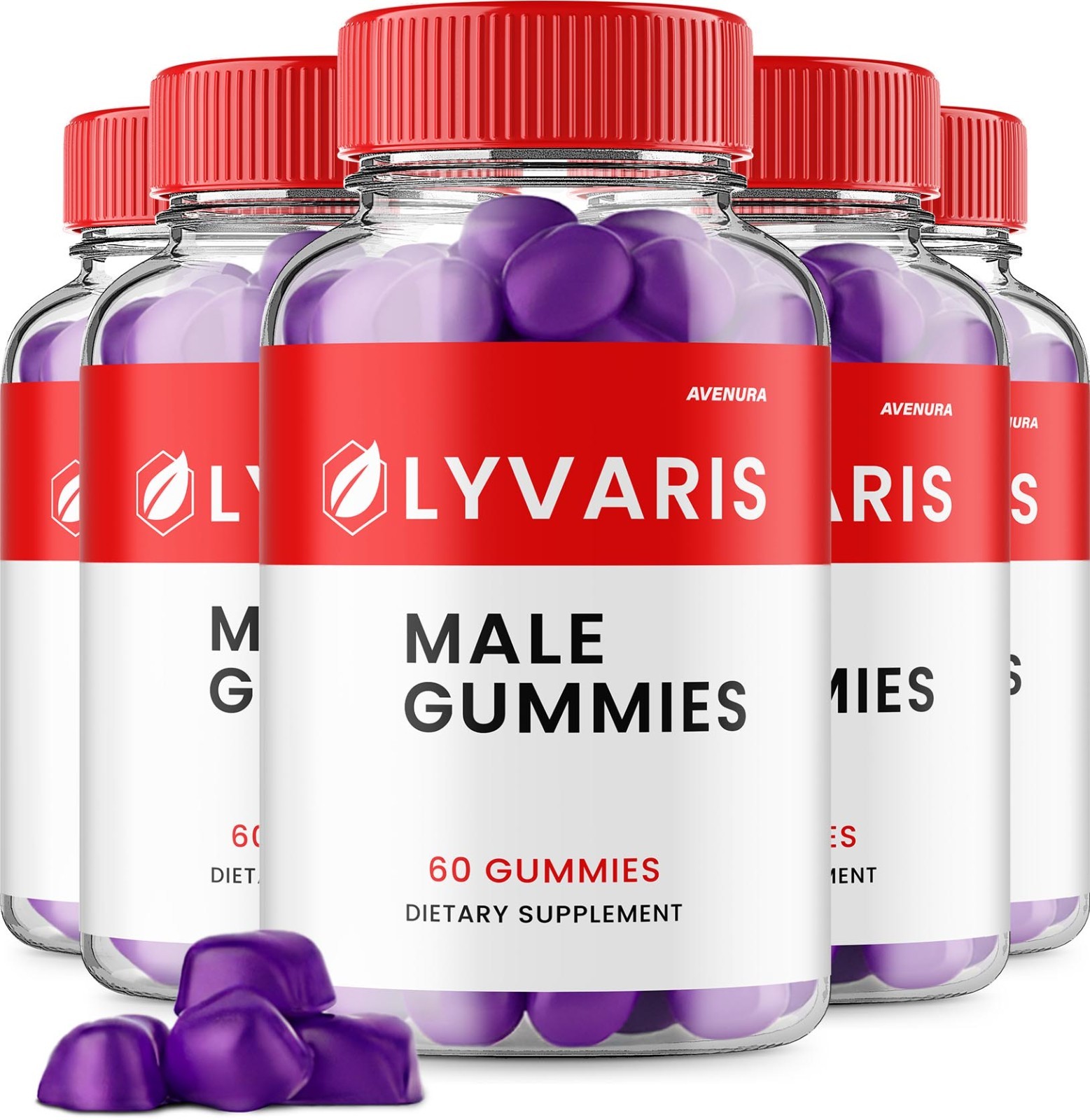 (5 Pack) Lyvaris Men Gummies – Lyvaris Gummy Advanced Formula Vitamins, Energy