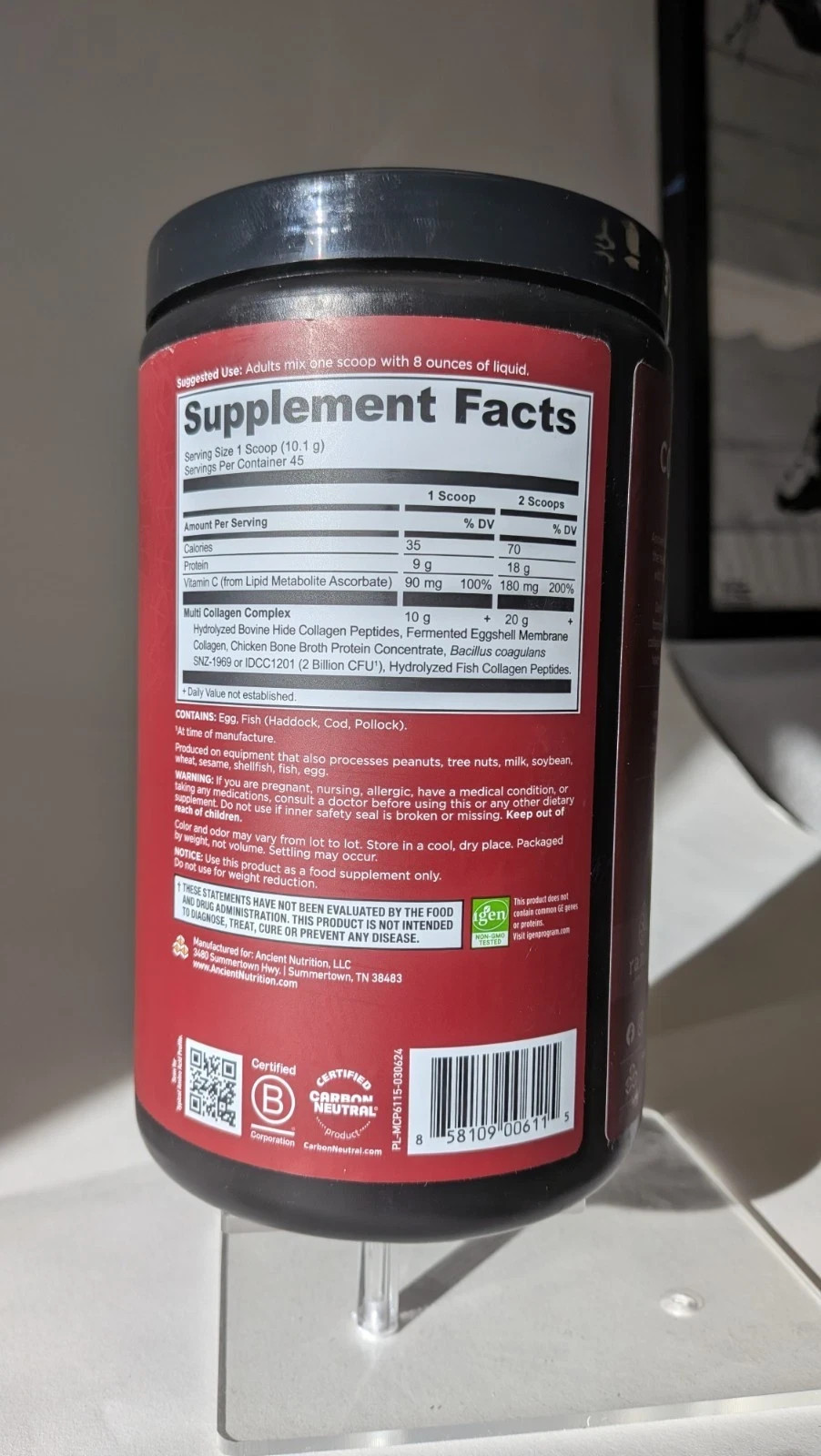 Ancient Nutrition Multi Collagen Protein Powder 16oz Grass Fed Skin Health