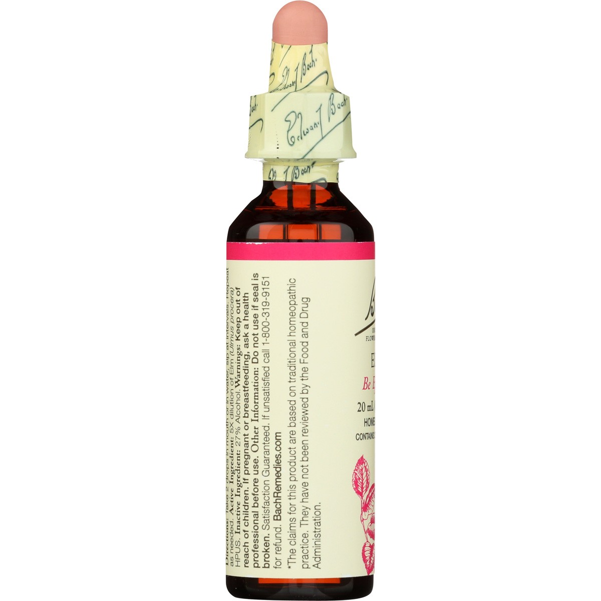 Bach Be Efficient Elm Homeopathic Flower Remedies Solution 20 Ml Tablets 1 Pack