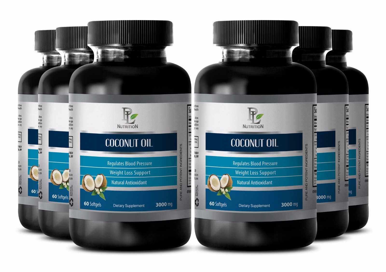 Coconut oil softgels – COCONUT OIL 3000 mg – Fuels the cells of the brain – 1B