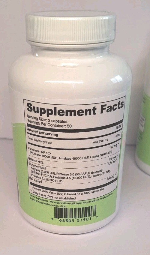 (2 Pack) NaturalSlim Helpzymes Digestive Enzymes Supplement 200 Capsules Total