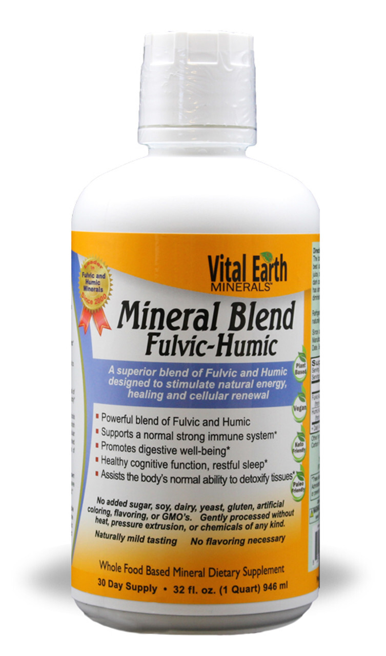 Vital Earth Mineral Blend Fulvic-Humic Whole Food Dietary Supplement 32 fl oz