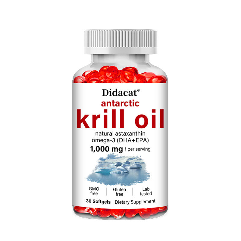 Antarctic Krill Oil 1000mg Softgels with Omega-3s EPA, DHA and Astaxanthin