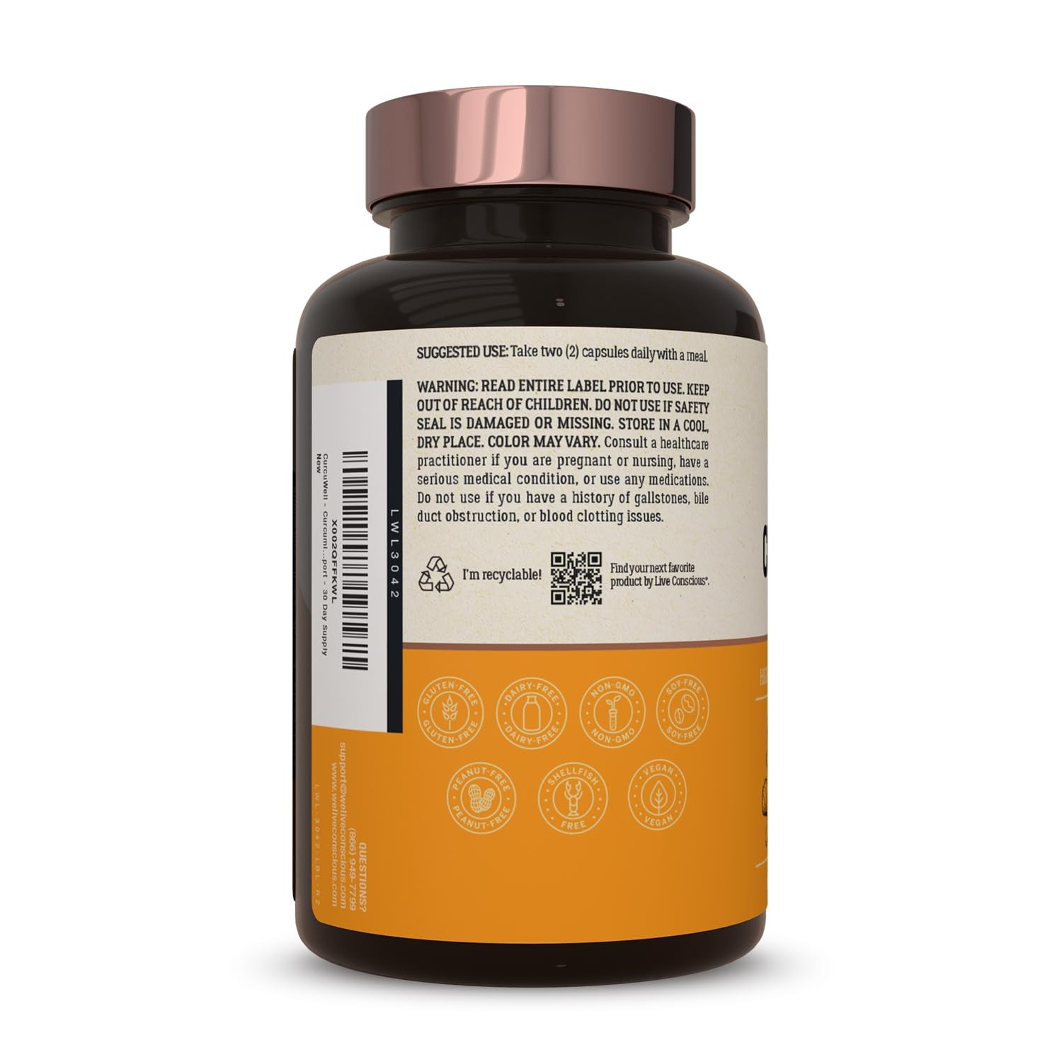 Live Conscious CurcuWell – Curcumin and Boswellia Blend 60 Count (Pack of 2)