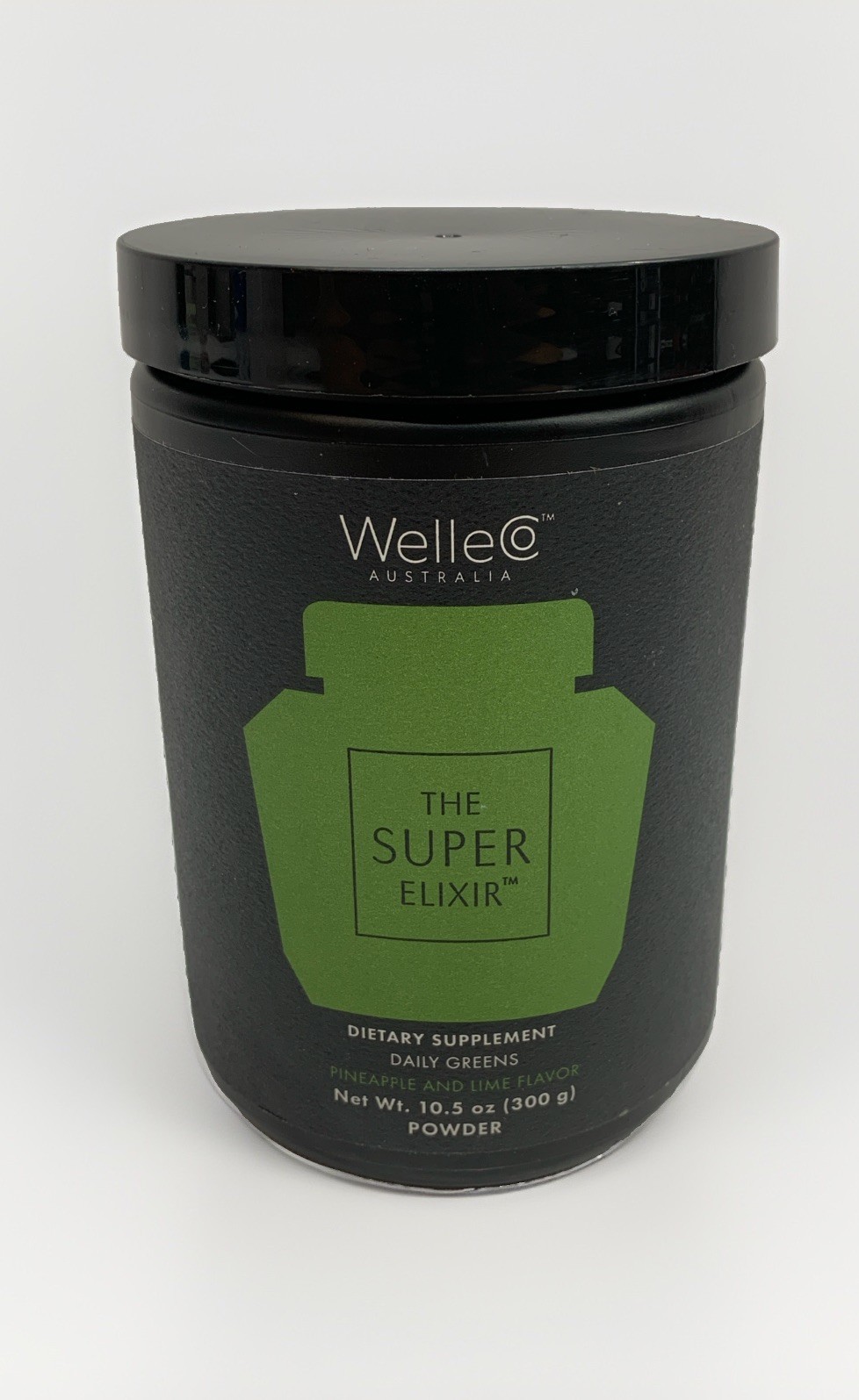 WelleCo Super Elixir Greens Powder Pineapple Lime 10.5oz Dietary Supplement