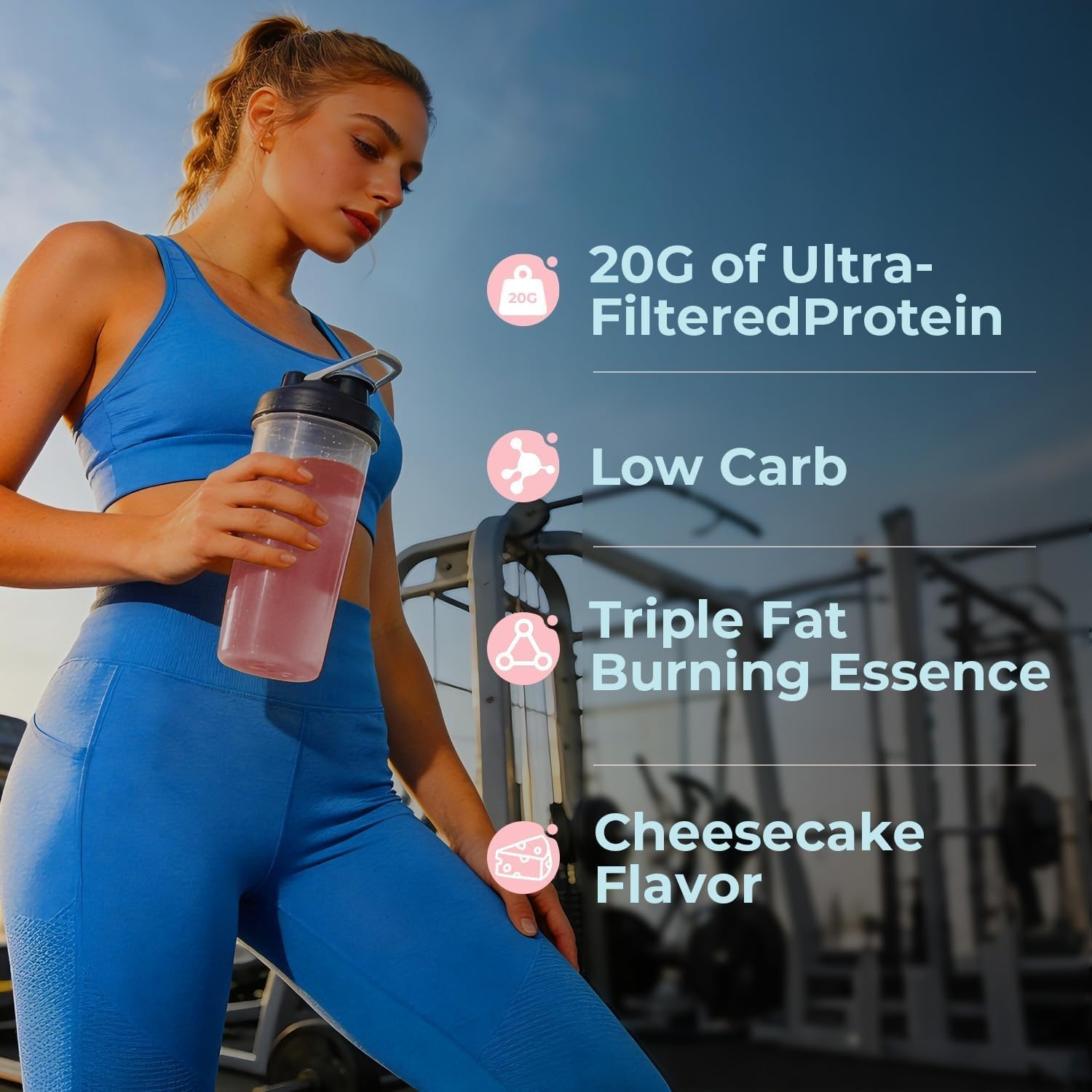 OxyEnergy RIPFUEL Protein Daily，Peach Cheesecake，Triple Protein Supplement