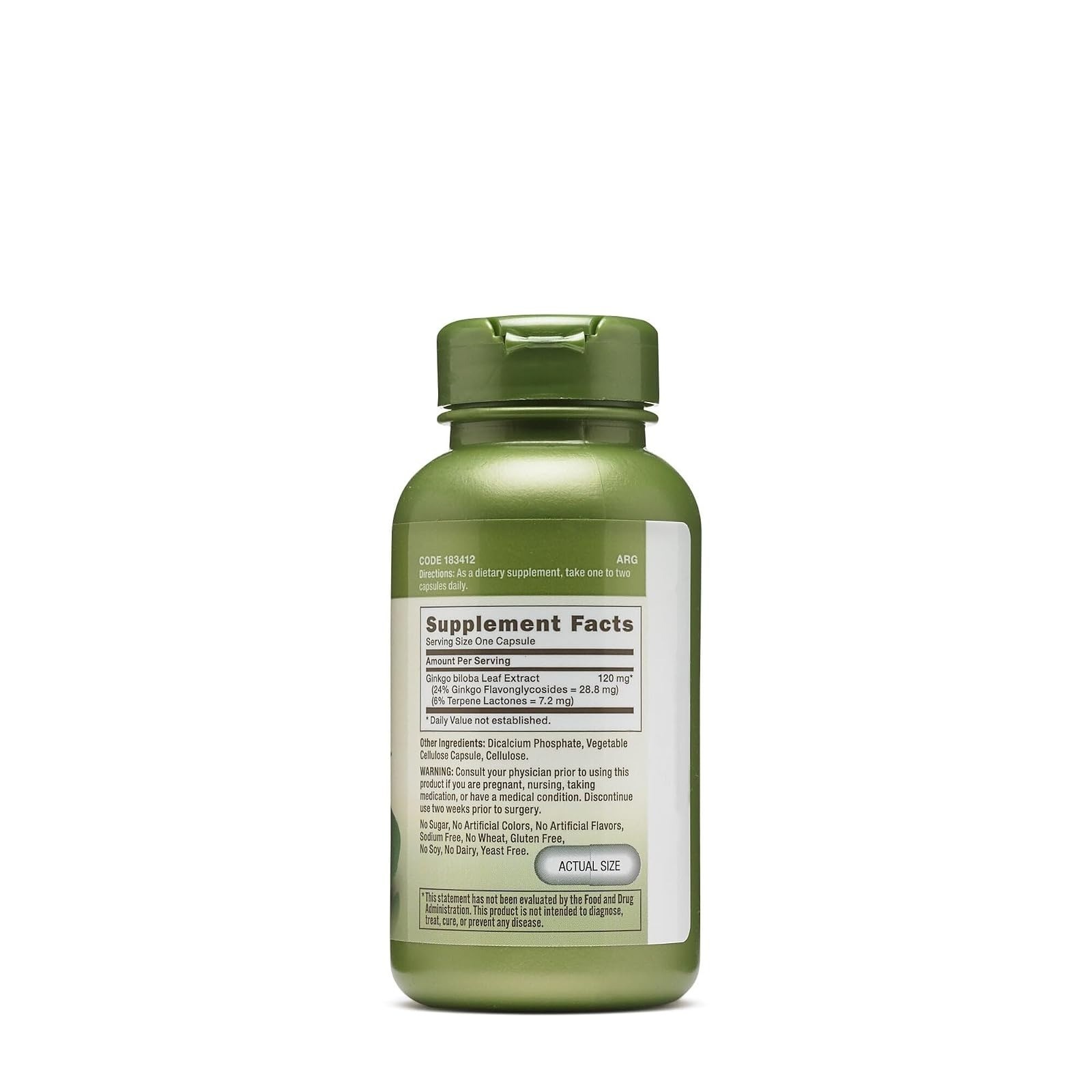 GNC Herbal Plus Ginkgo Biloba 120mg Supplement, Vegetarian, 100 Servings