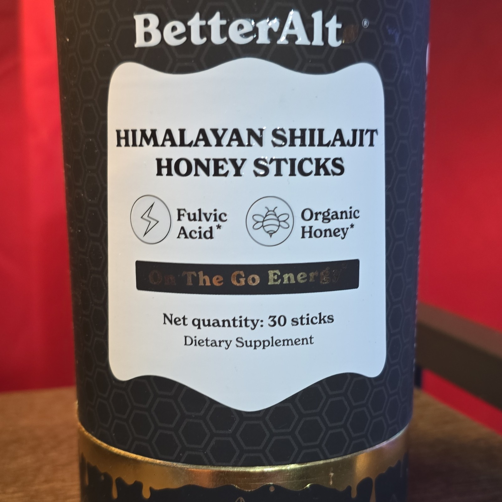 BetterAlt Himalayan Shilajit Fulvic Acid Saffron Honey Sticks Organic 30ct Adult