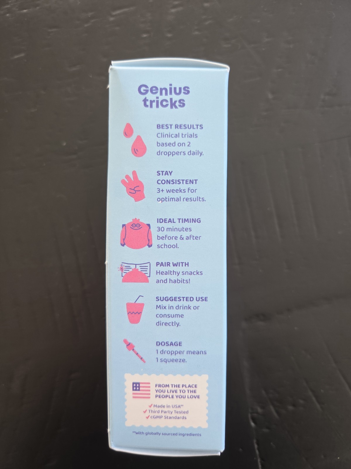 JoySpring Genius Drops Liquid Gotu Kola Ginkgo Brain Health Supplement 30mL