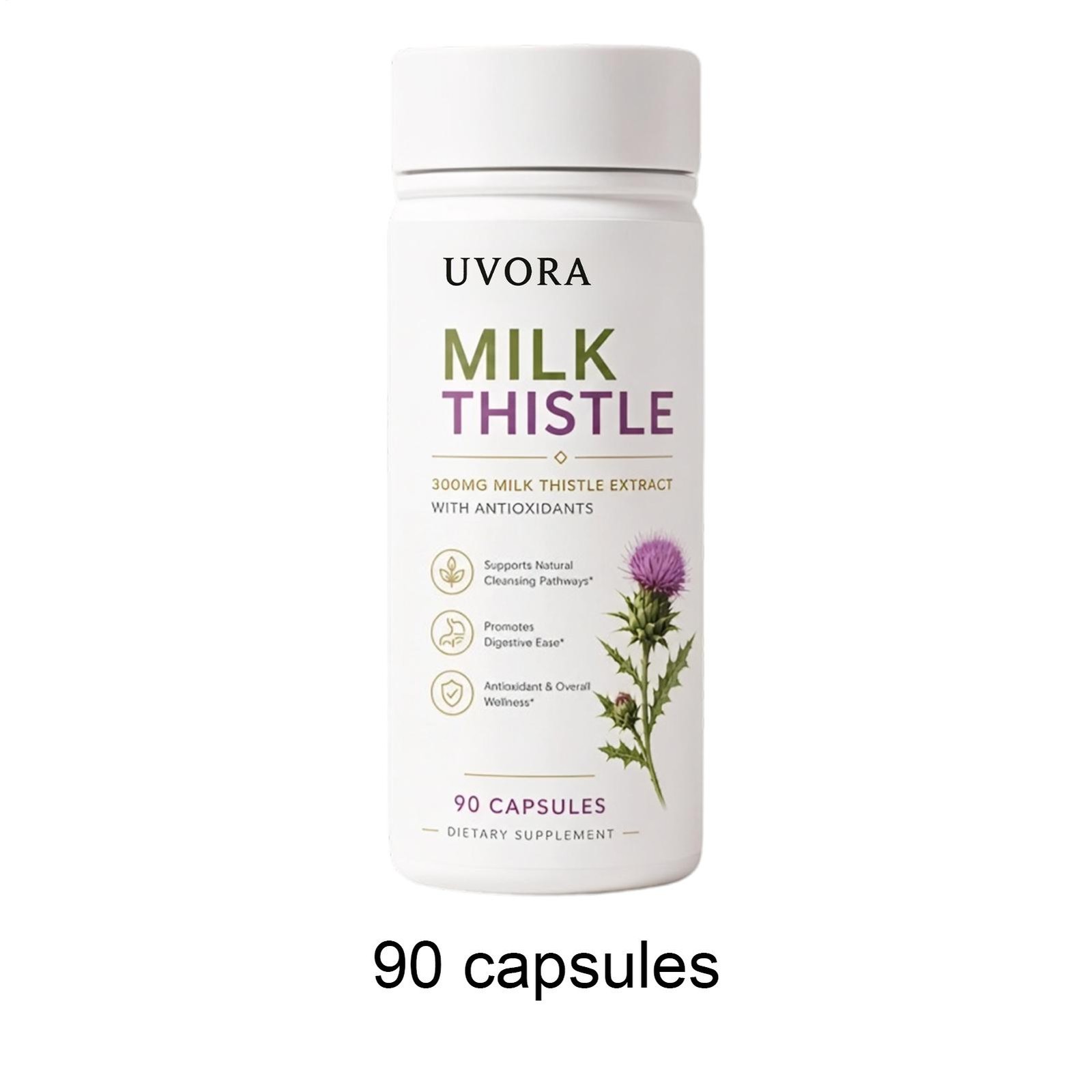 Uvora Milk Thistle, Liver Health Vitality Supplement 90 Count Health Pill