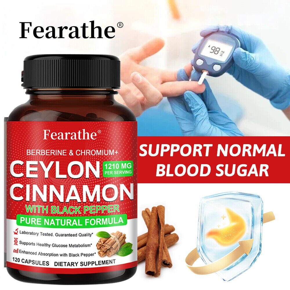 Berberine Ceylon Cinnamon for Heart, Blood Sugar & Immune Health 30 To 120 Caps