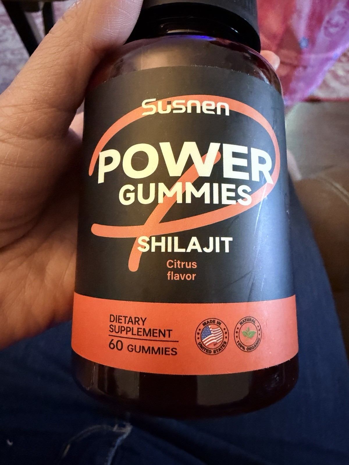 Susnen Power Gummies Shilajit Citrus Flavor Natural Organic 60 Gummies