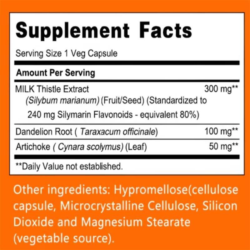 Milk Thistle Supplement – Double Strength 300mg for Liver Cleanse Detox & Repair