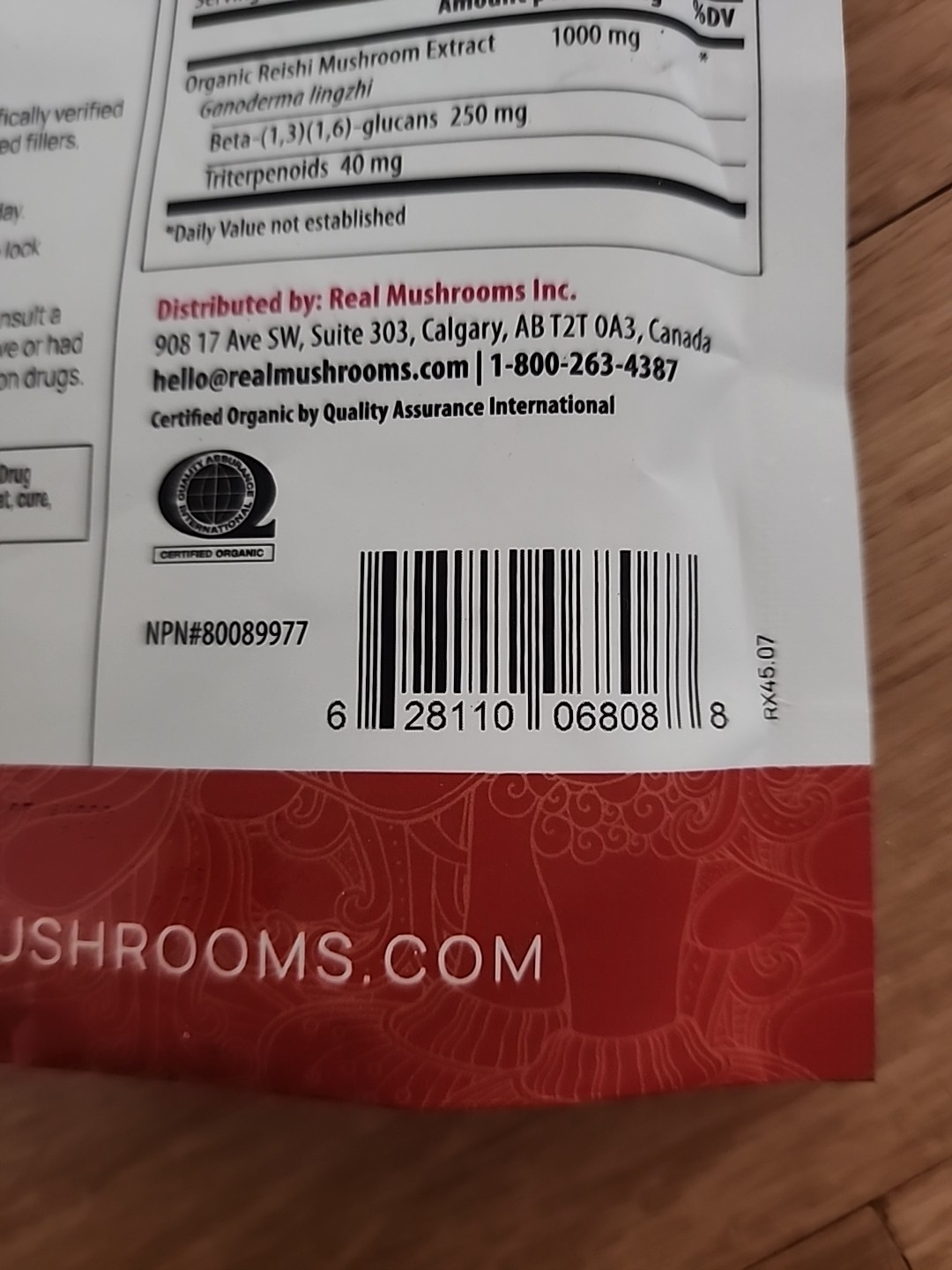 Reishi, Organic Mushroom Extract Powder, 1.59 oz (45 gm) Sealed