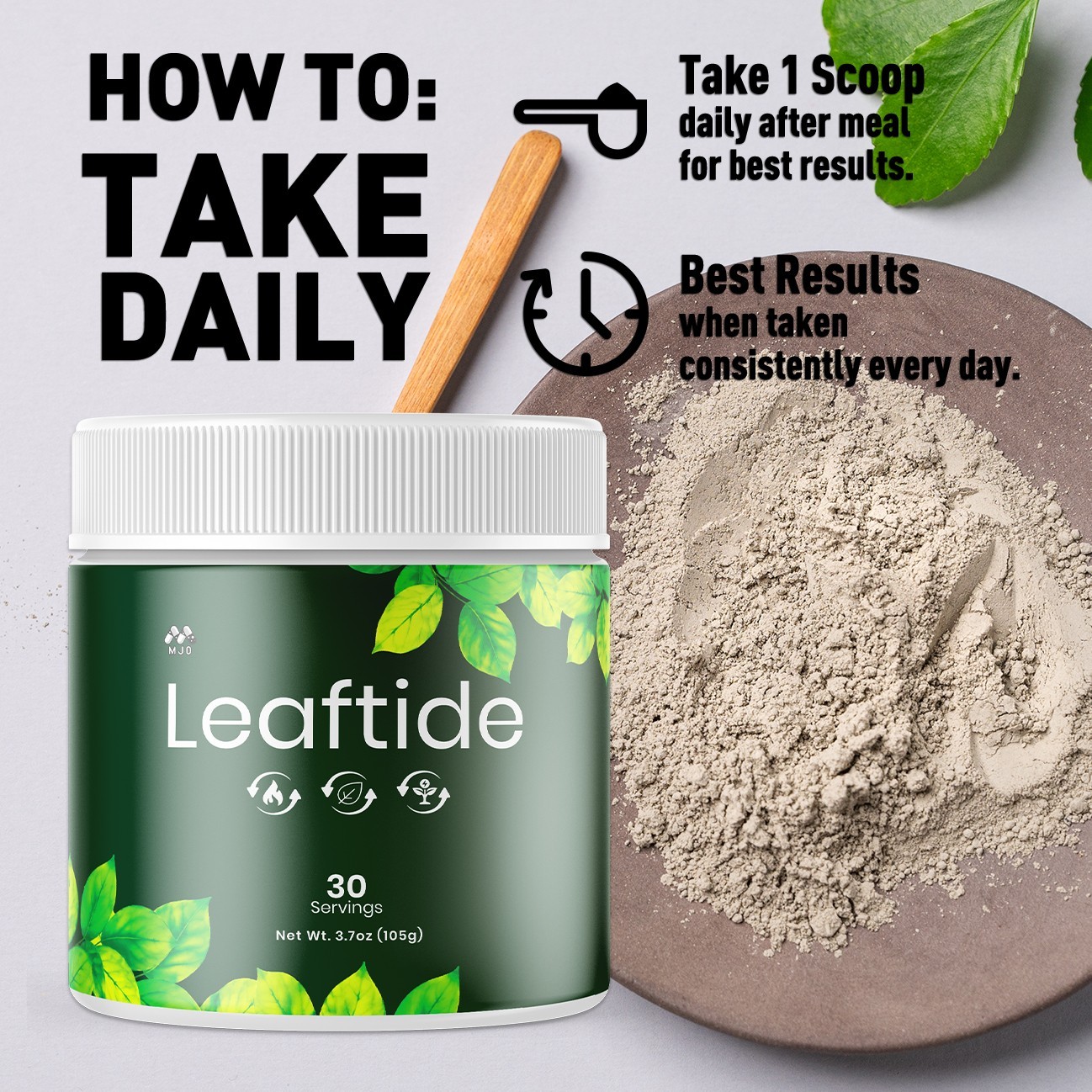 (2 Pack) Leaftide Powder Advance Weight Management Support Leaf Tide 60 Servings