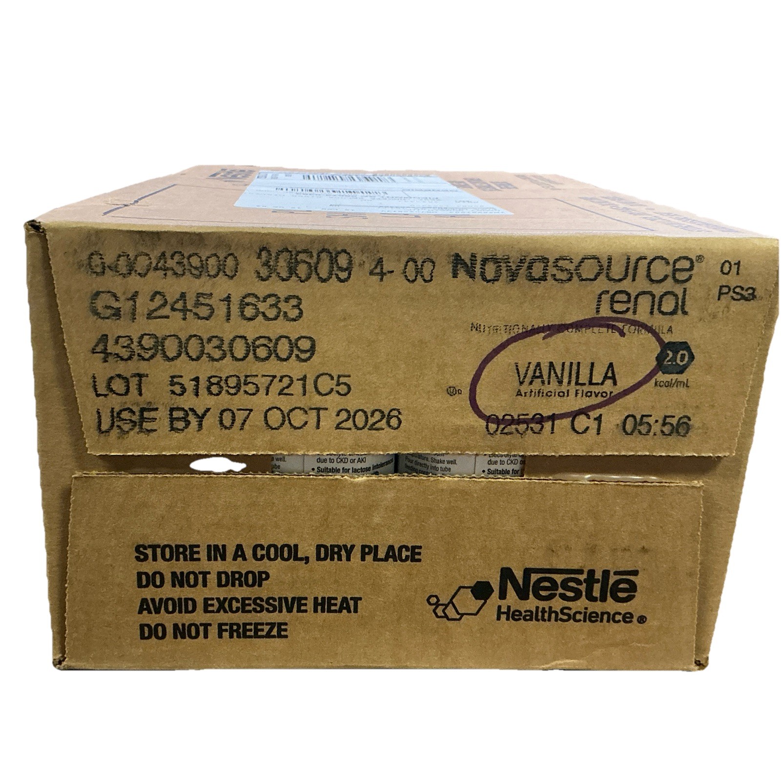 Case of 24 Nestle Vanilla Flavor Novasource Renal Formula | 8 oz Cartons