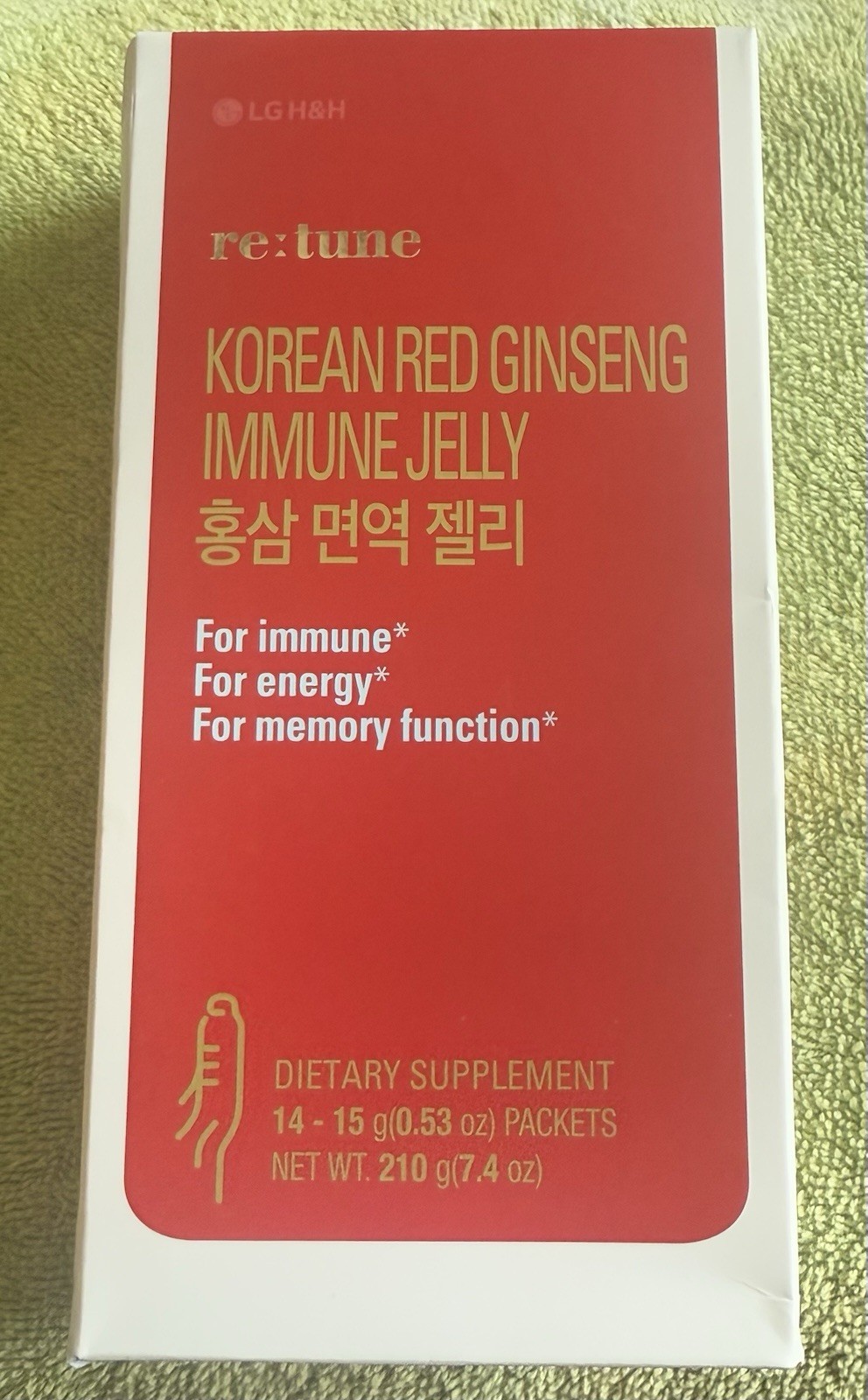 RE:TUNE Korean Red Ginseng Immune Jelly 14 Single Serve Packets Dietary Suppleme