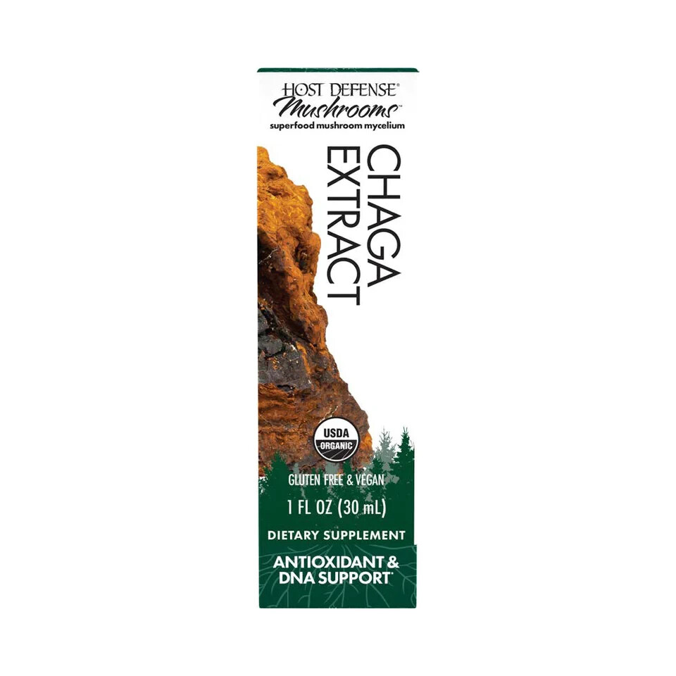 Host Defense Chaga Extract 1 Oz Organic Antioxidant Support Fungi Perfecti