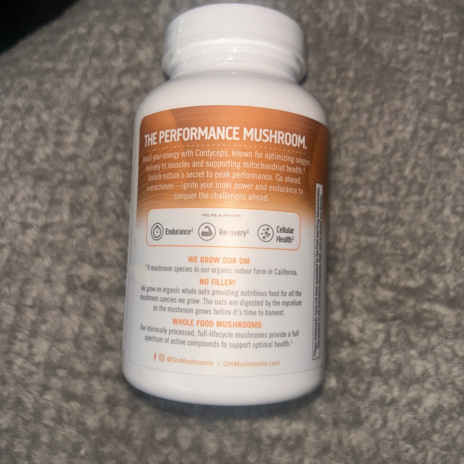 Om Mushroom Cordyceps Capsules ~Energy ~Endurance, 2000mg 90 caps Exp. 12/26
