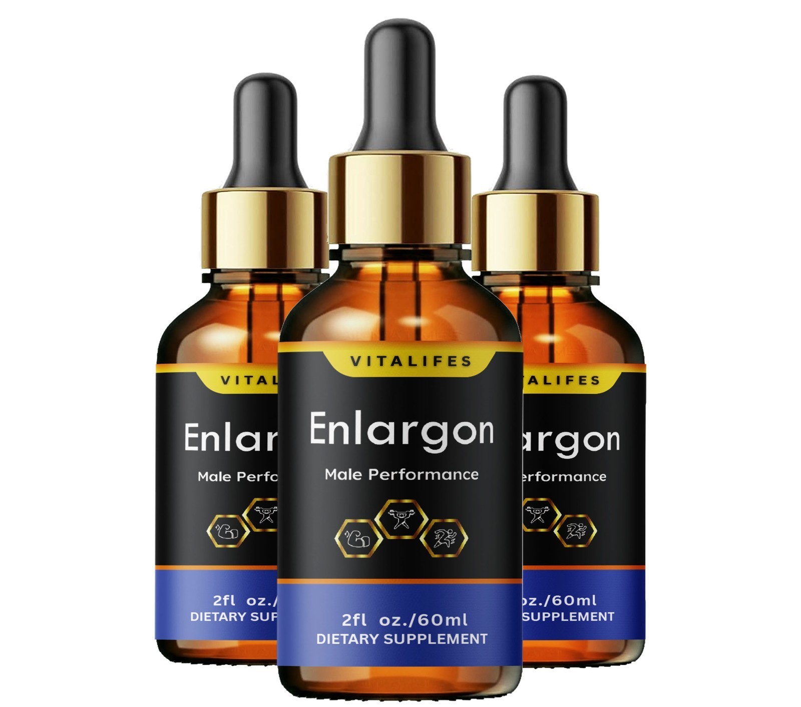 (3 Pack) Enlargon Male Support Drops Advanced Enlarg On Supplement 30 Servings