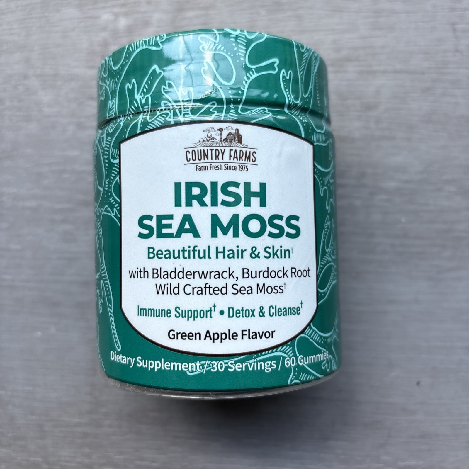 COUNTRY FARMS Irish Sea Moss Gummies – 60 Count – Exp 9/2027