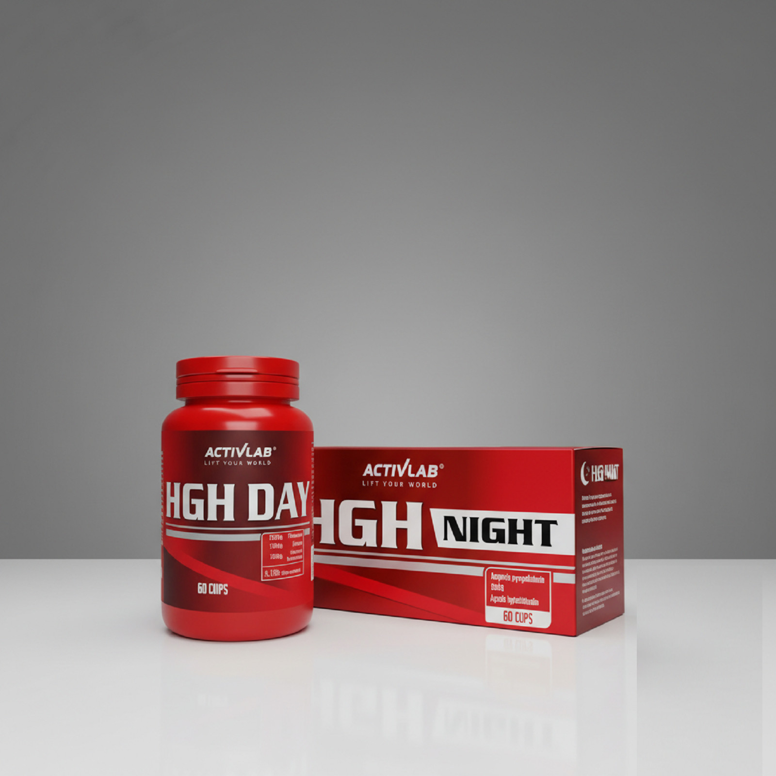 HGHNIGHT + HGHDAY – 60+60 Caps – Natural Muscle Building Testo Booster Endurance
