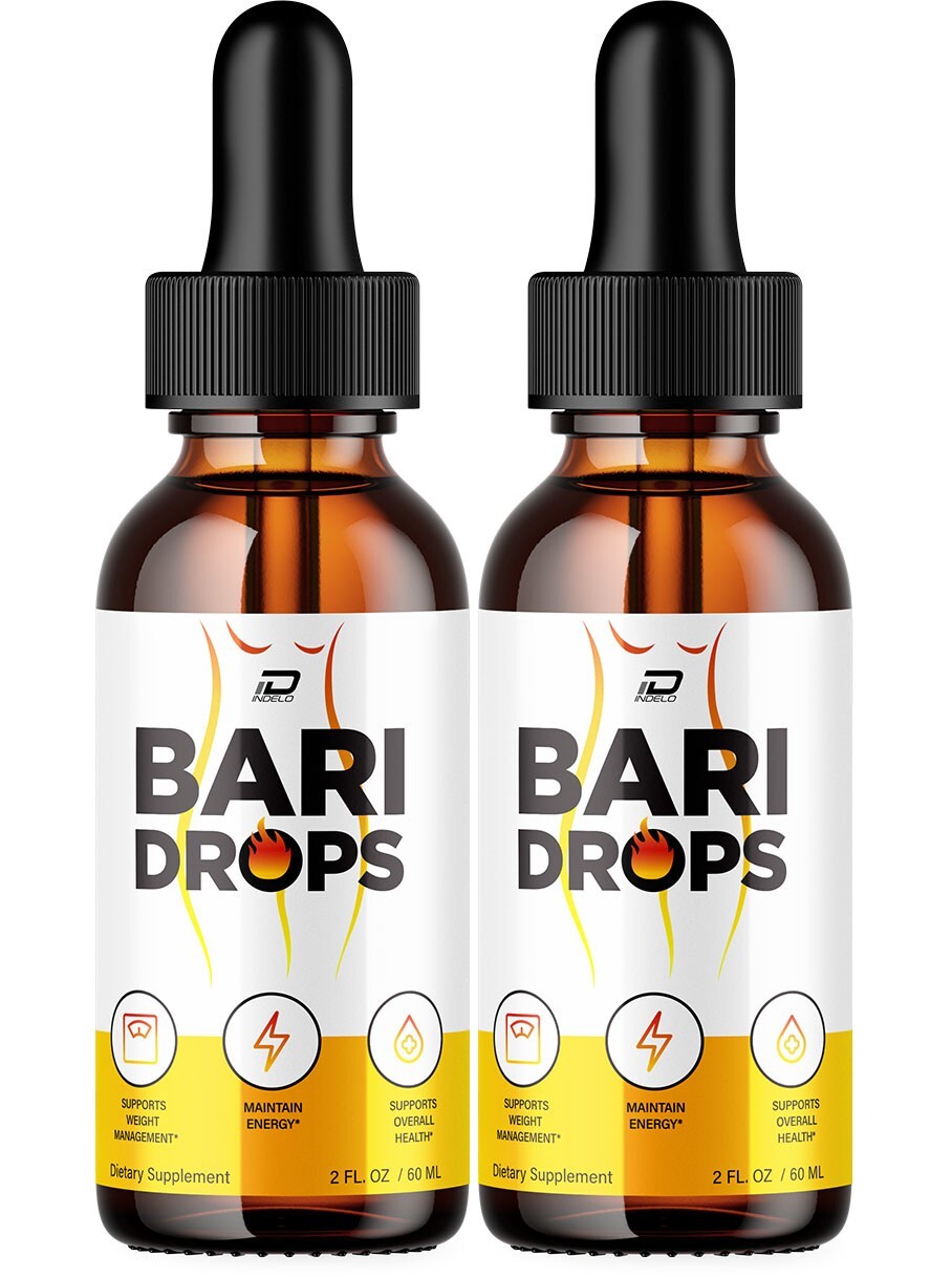 (2 Pack) Bari Drops Liquid Supplement-Natural Formula for Active Fitness Goals