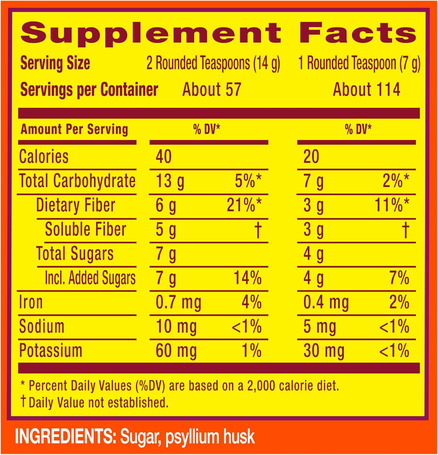 Metamucil Daily Psyllium Fiber Powder Real Sugar 114 Servings Digestive Health