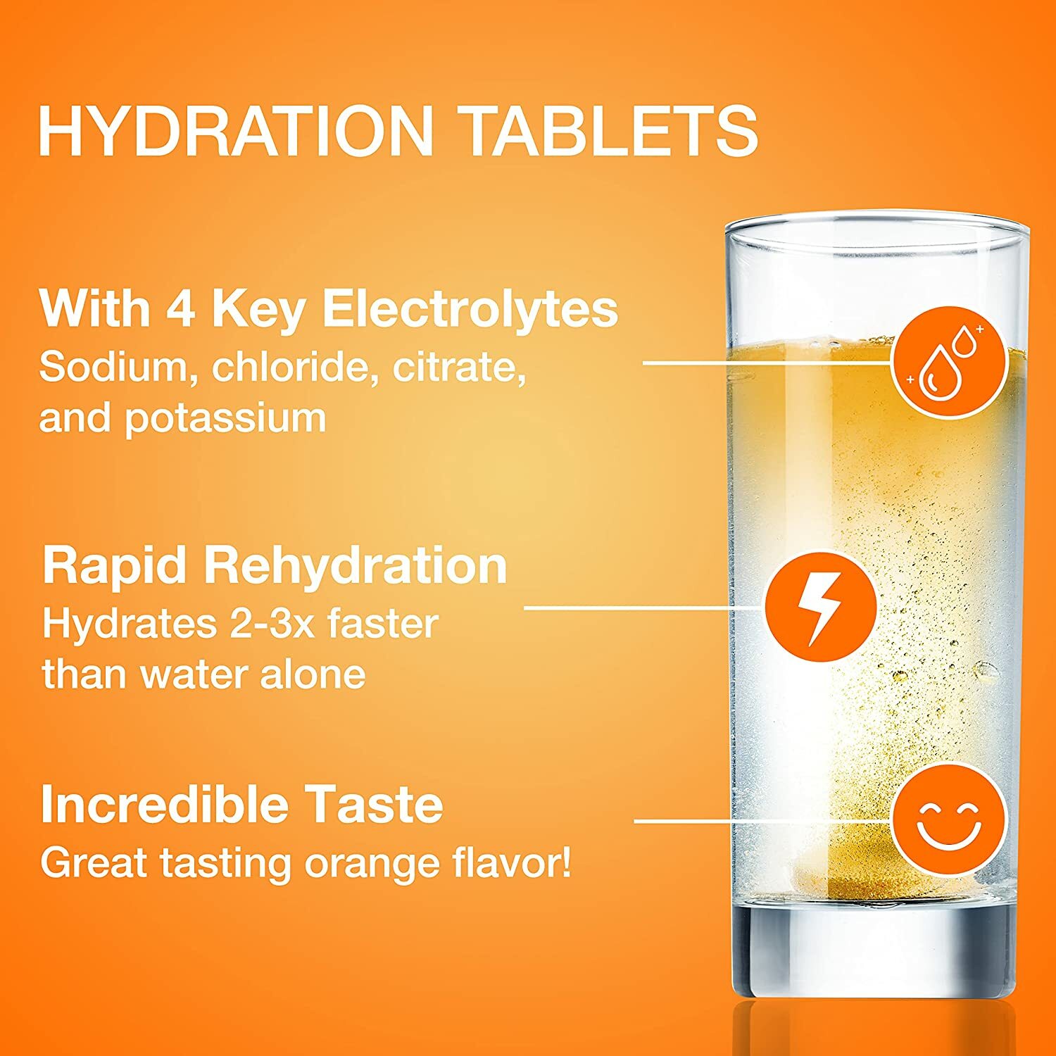 2 x Hydralyte Effervescent Electrolyte Orange Flavour For Dehydration 20 Tablets