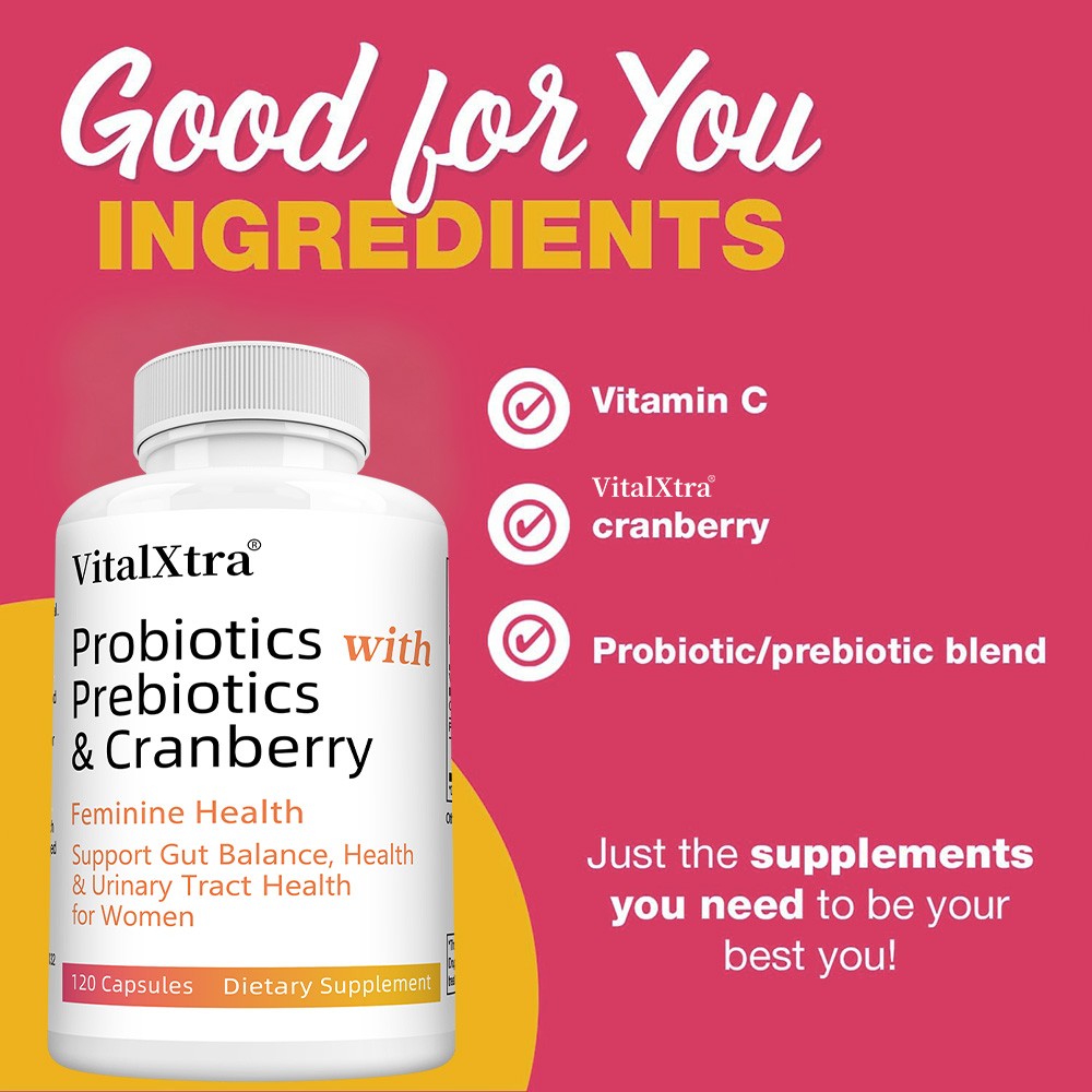 Probiotics For Women with Prebiotics Cranberry Vitamin C 30/60/120 Capsules