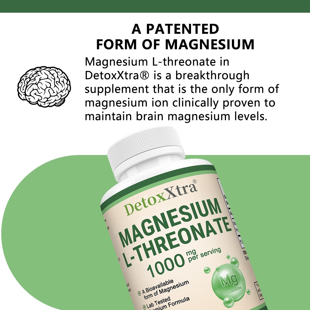 1000mg Magnesium L-Threonate Capsules, Boost Focus, Calm Mood 120 Vegan Caps