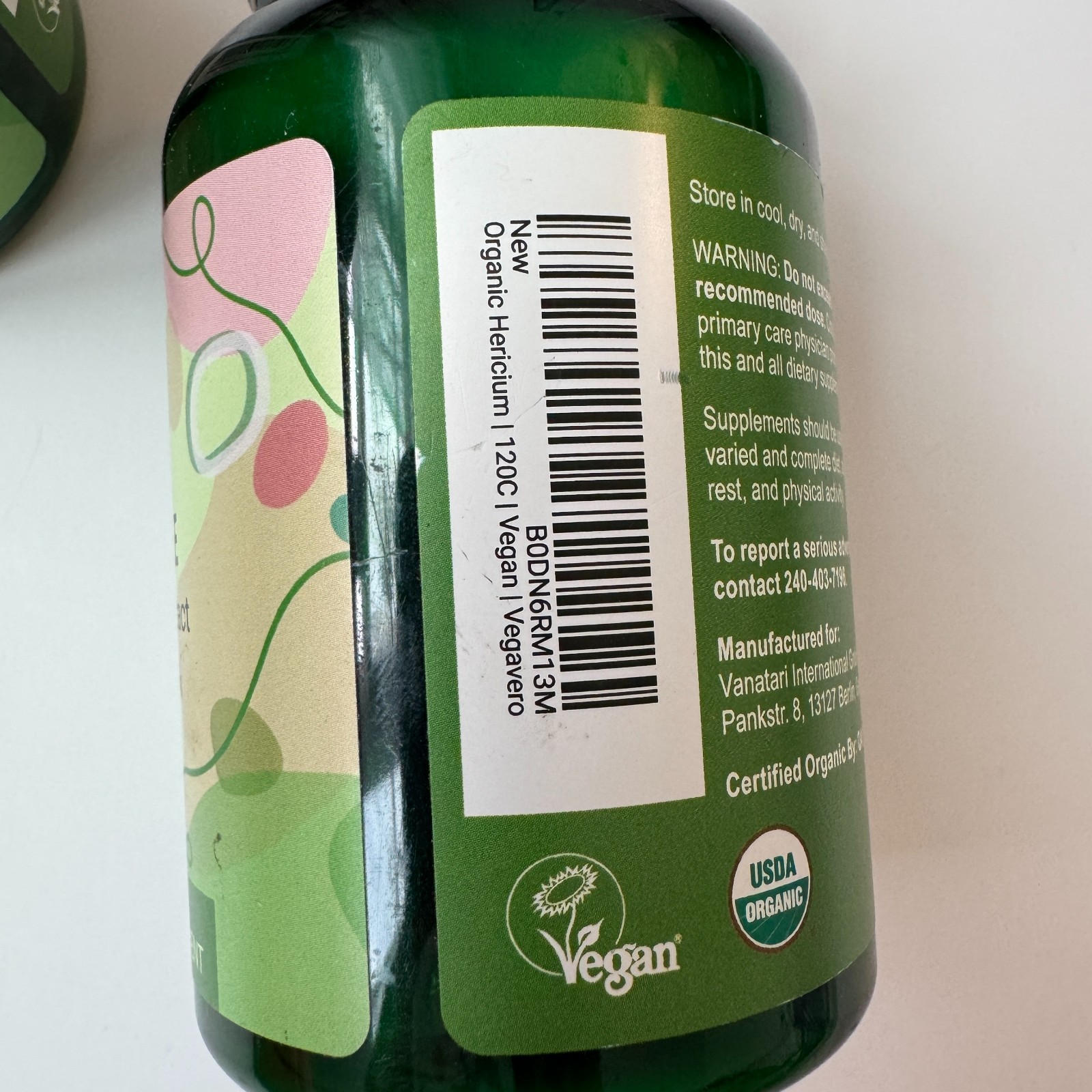 2x Vegavero Lion’s Mane Mushroom Extract 120 Caps Organic 10:1 Vegan Exp 2028