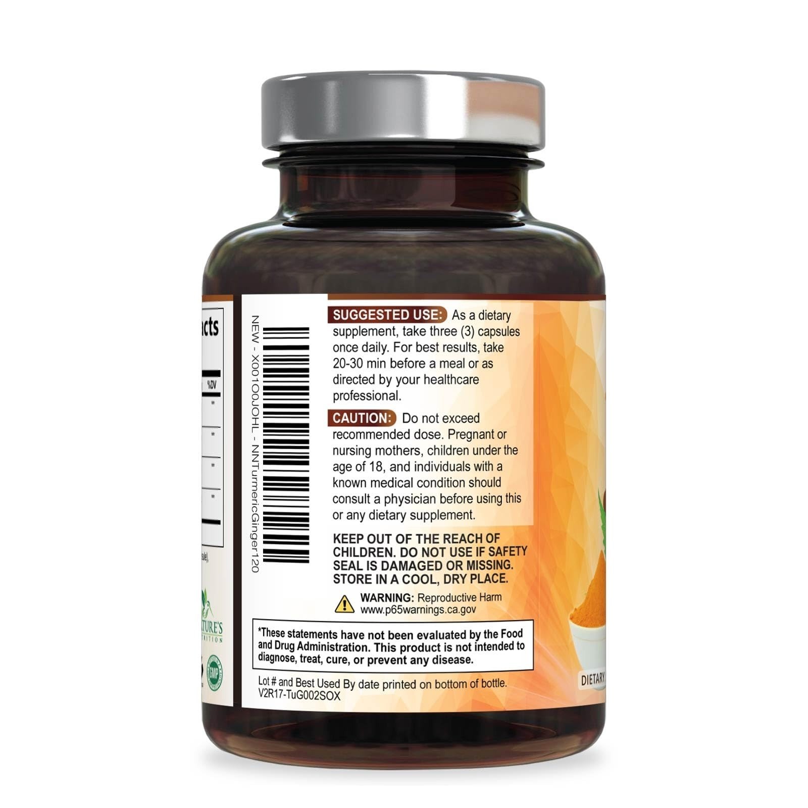Turmeric Curcumin Supplement – 95% Curcuminoids – 120 Capsules