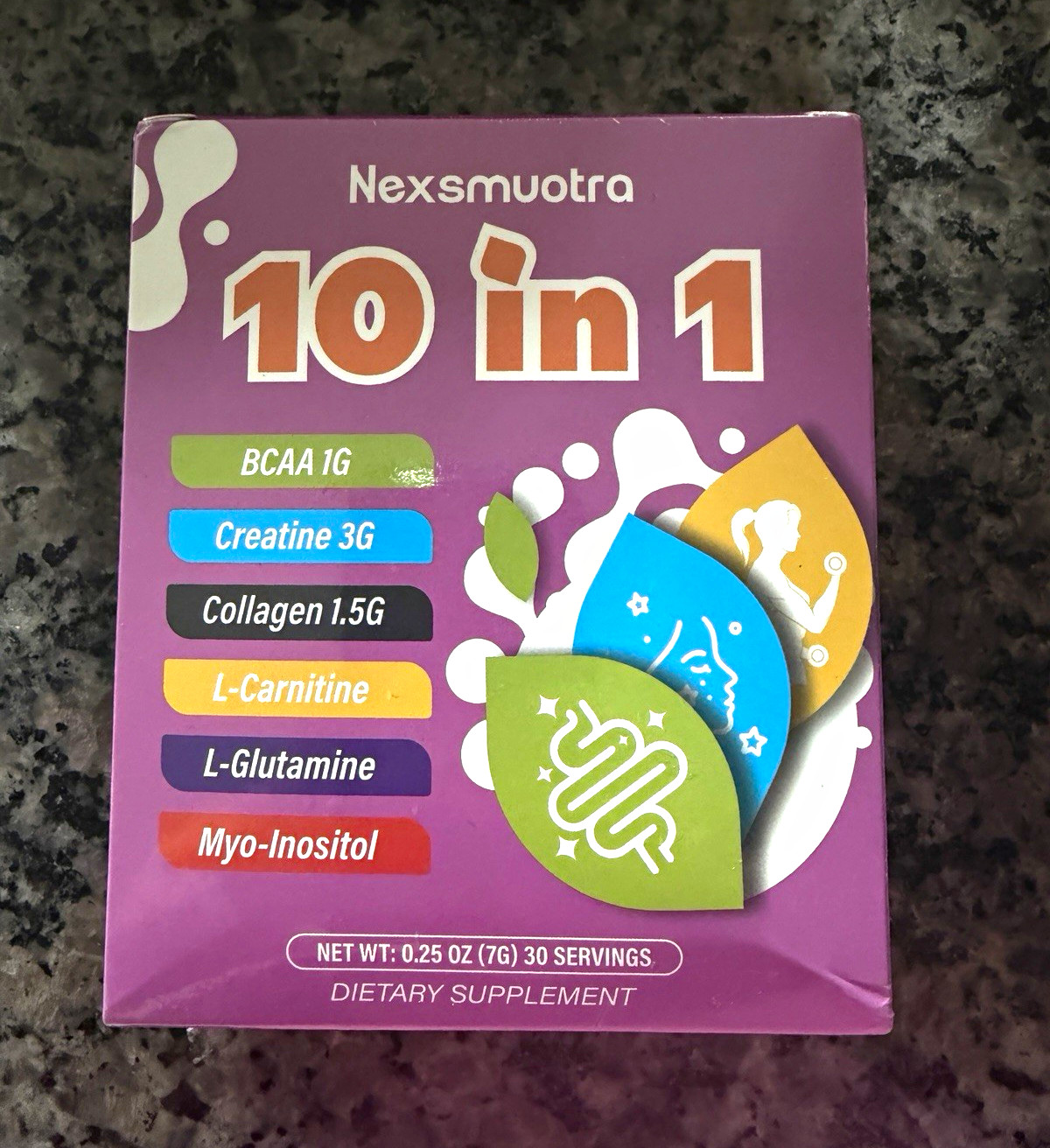 Nexsmuotra 10-in-1 Dietary Supplement Powder BCAA Creatine Collagen 7g 30 Serv
