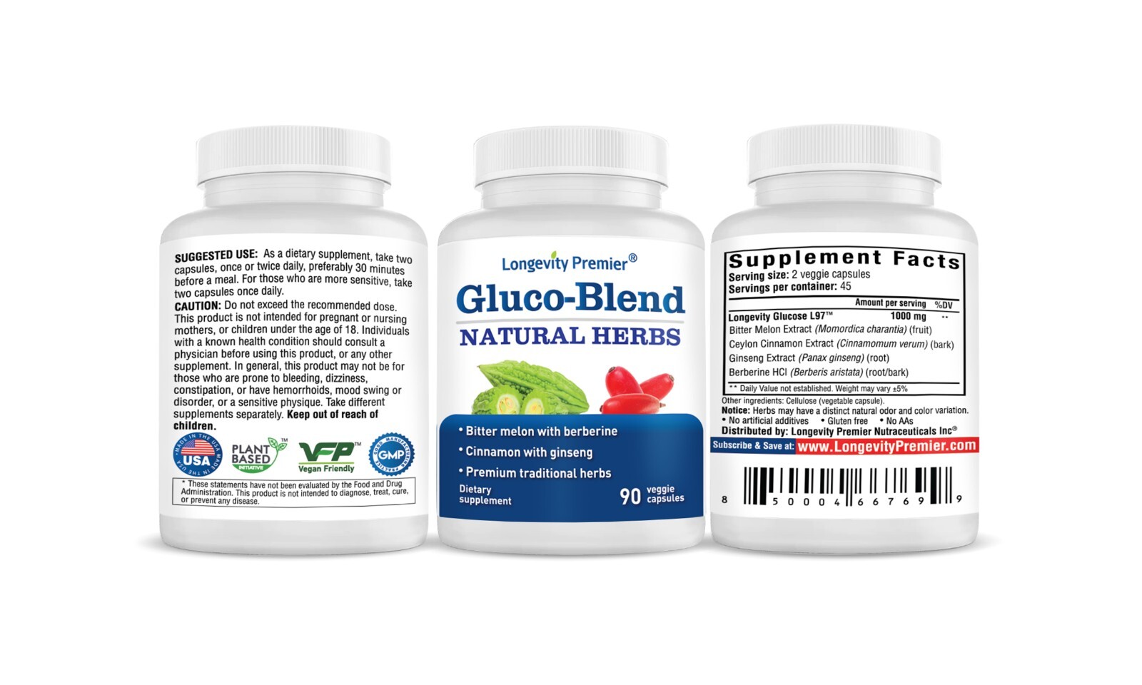 Longevity Glucose Formula: Boost Glucose Metabolism. Natural Bitter Melon & Berb