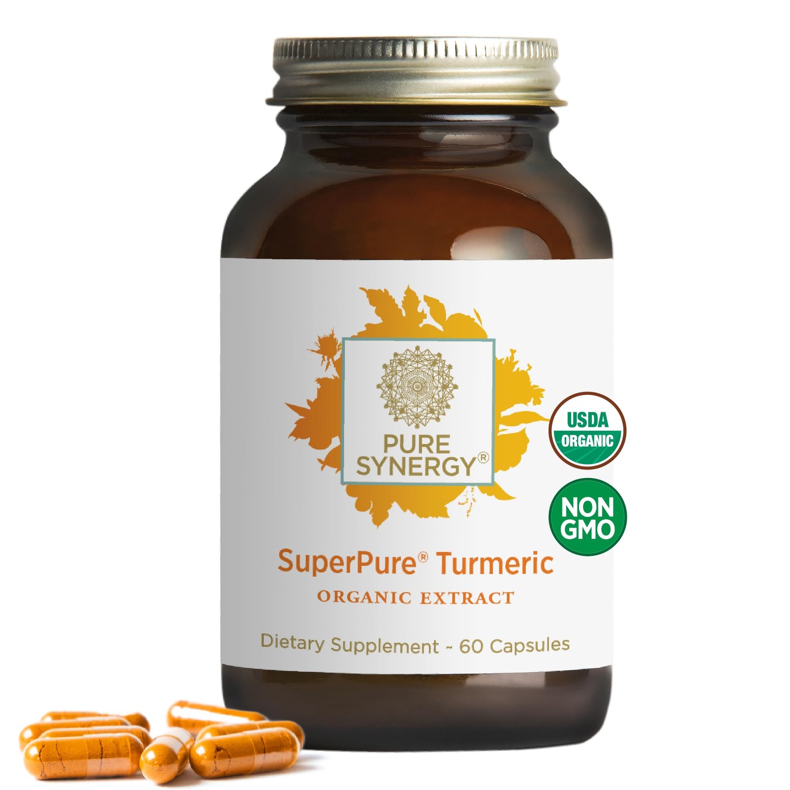 Pure Synergy SuperPure Turmeric Extract | 60 Count (Pack of 1), No Color