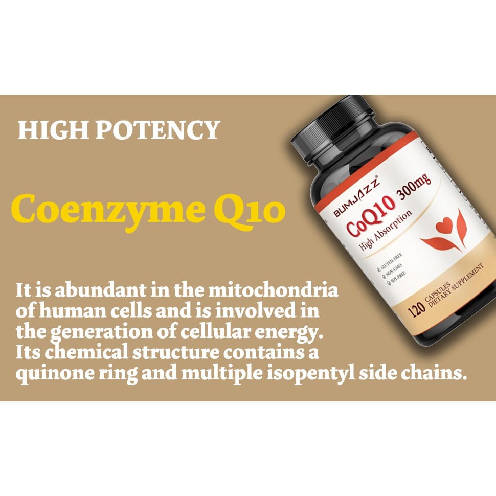 CoQ10 300mg High Absorption 120 Capsules Non-GMO Gluten-Free Dietary Supplement