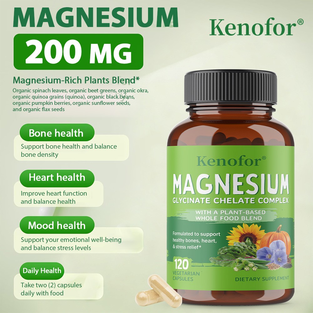 Magnesium Glycinate 200 Mg Per Serving Chelated High Absorption Gentle Stomach