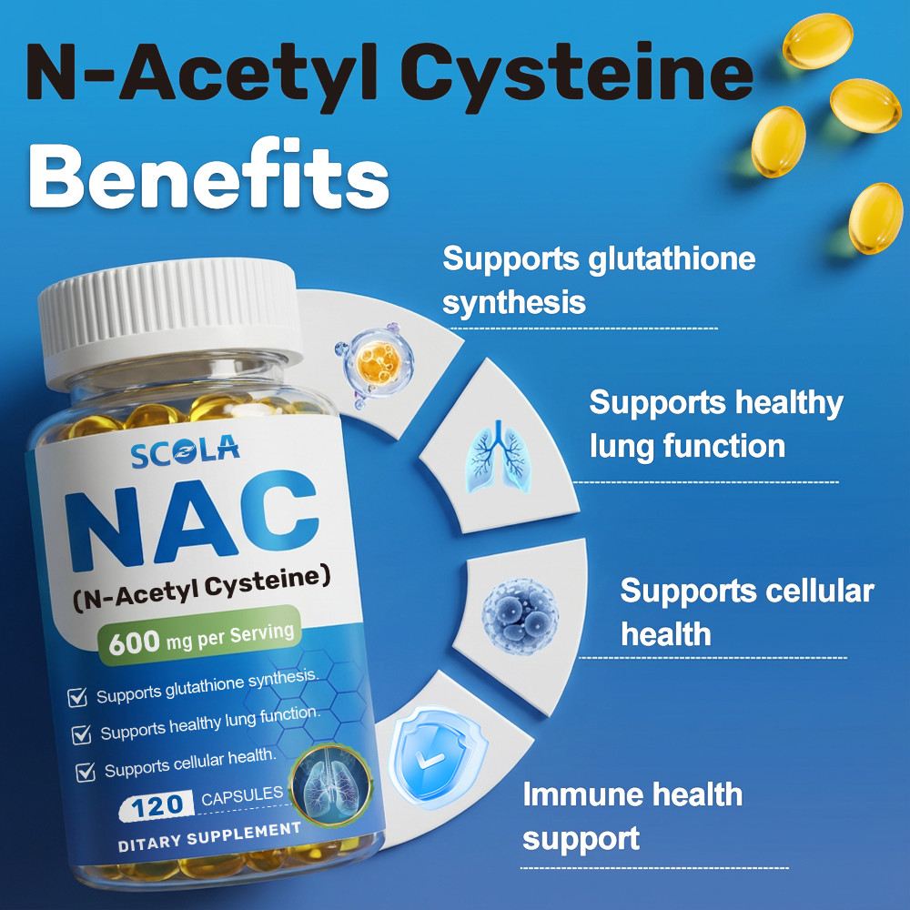 N-Acetyl L-Cysteine ( NAC) 240 CAPS Gluten free 600Mg 2 bottles Non GMO 240 cap