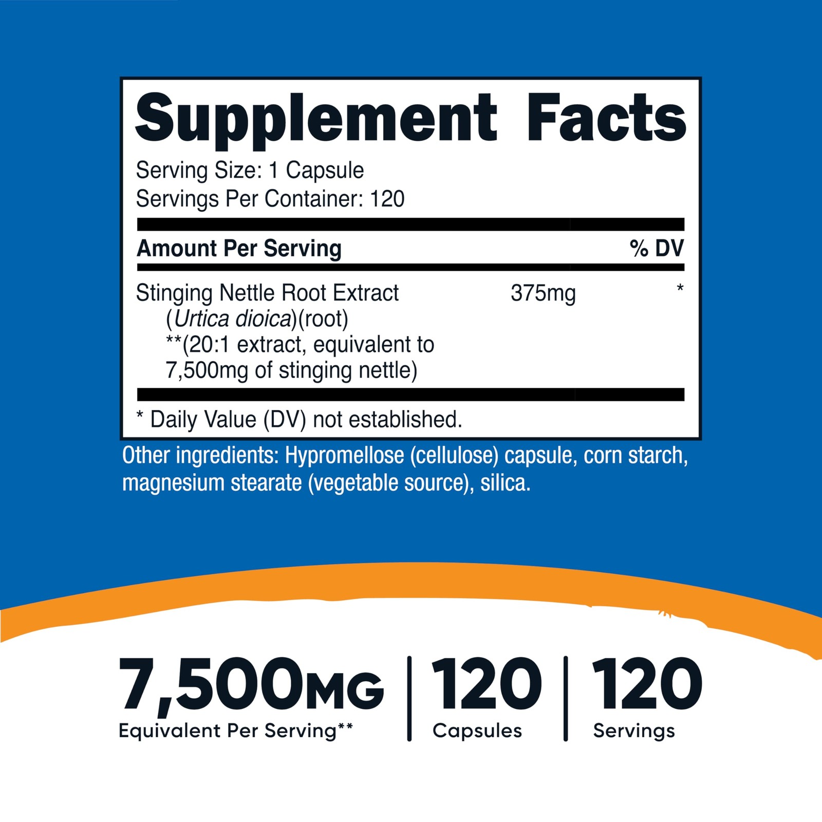 Nutricost Stinging Nettle Root Extract 7500mg Equivalent, 120 Capsules – Vege…