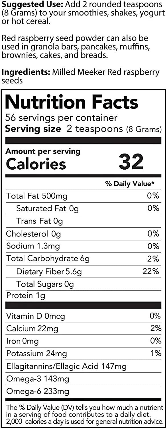 Meeker Red Raspberry Seed Powder – 1 lb (454g) – Natural Source of Ellagic Acid