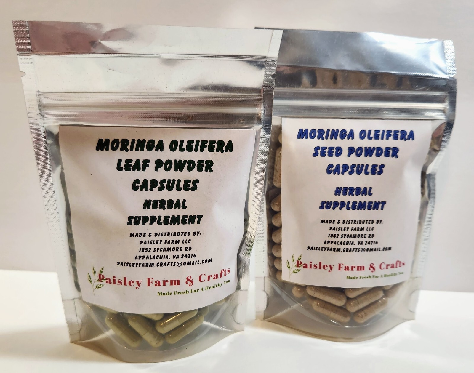Moringa Leaf Powder Capsules & Moringa Seed Powder Capsules – Value Packs!